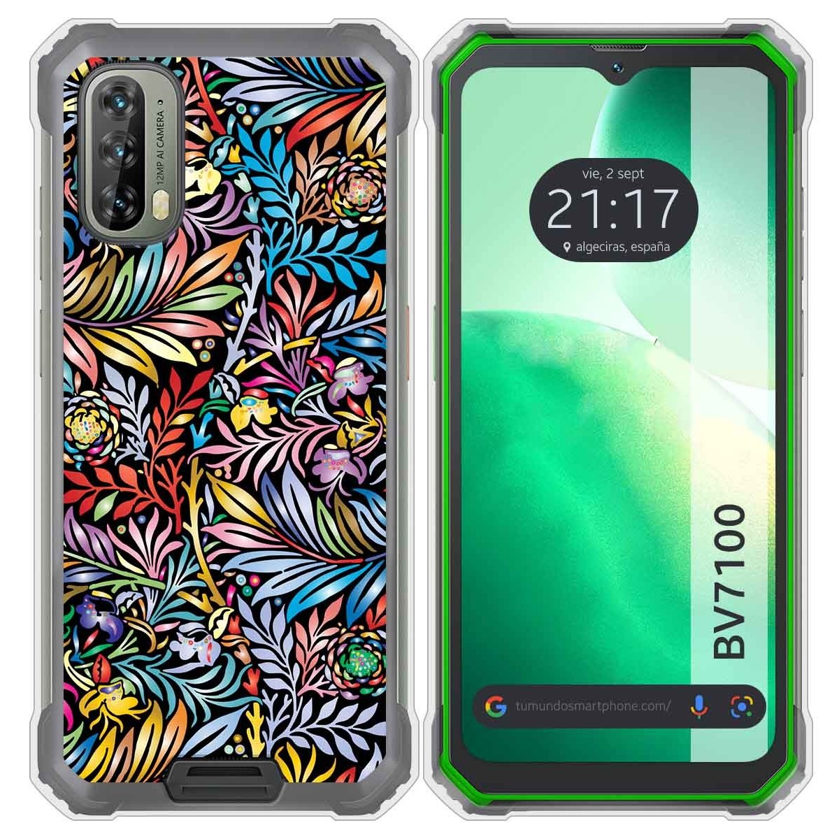 Funda Silicona Transparente para Blackview BV7100 diseño Flores 04 Dibujos