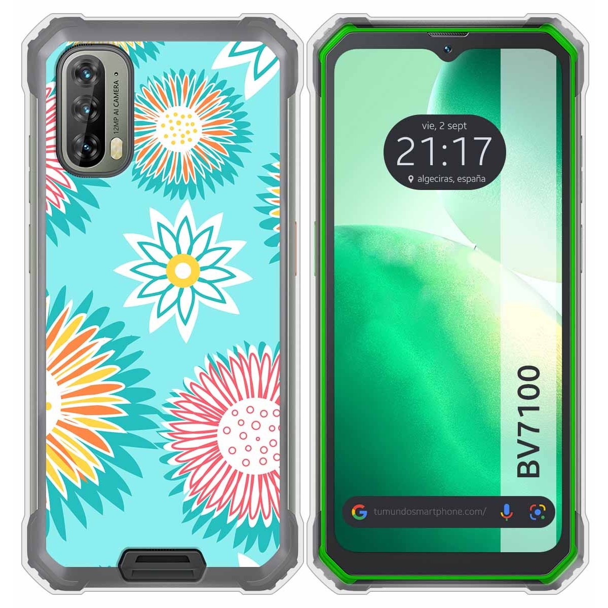 Funda Silicona Transparente para Blackview BV7100 diseño Flores 05 Dibujos