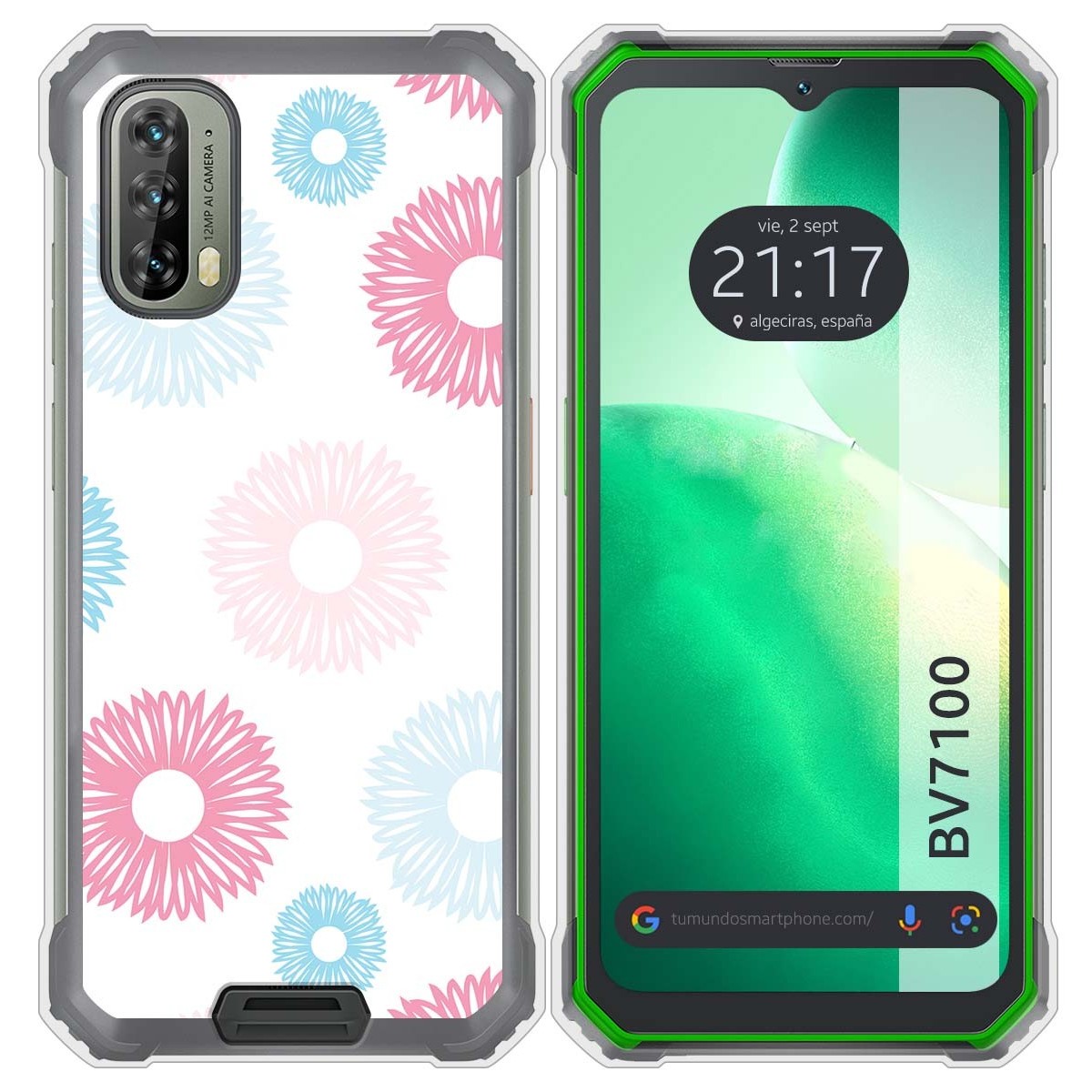Funda Silicona Transparente para Blackview BV7100 diseño Flores 06 Dibujos