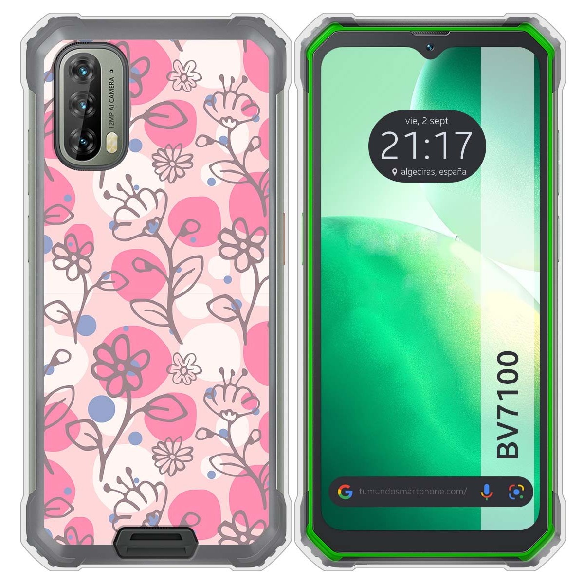Funda Silicona Transparente para Blackview BV7100 diseño Flores 07 Dibujos