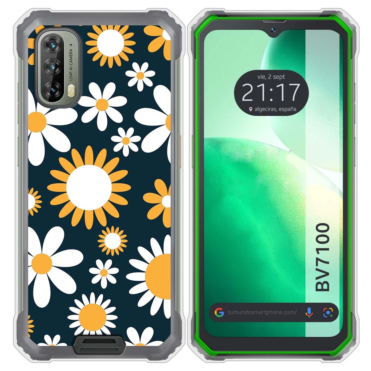 Funda Silicona Transparente para Blackview BV7100 diseño Flores 08 Dibujos