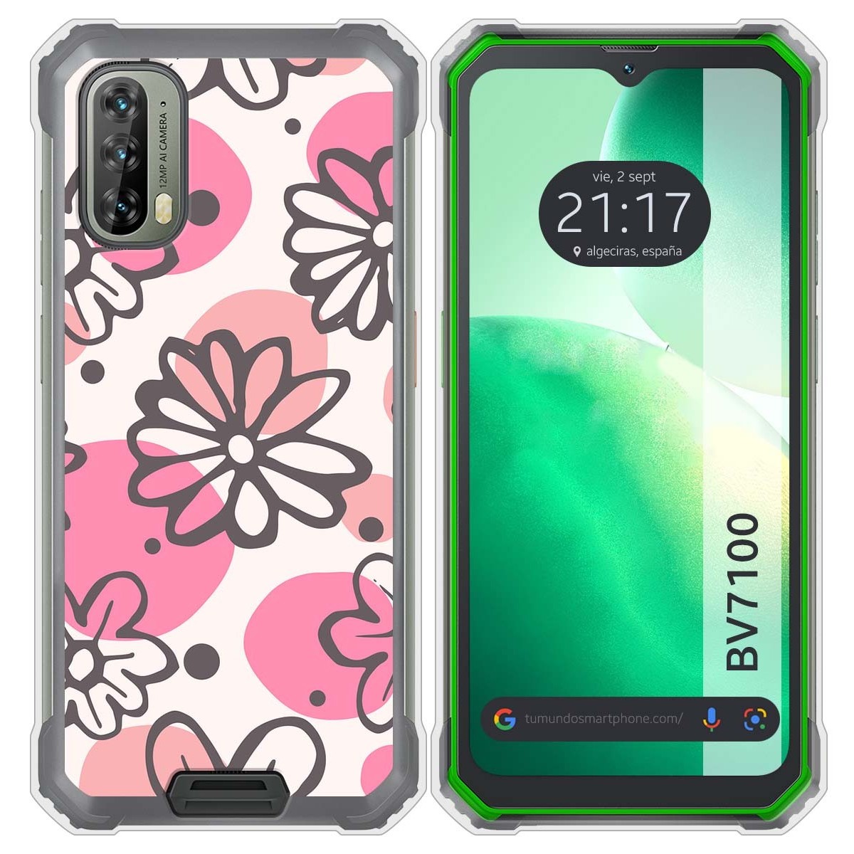 Funda Silicona Transparente para Blackview BV7100 diseño Flores 09 Dibujos