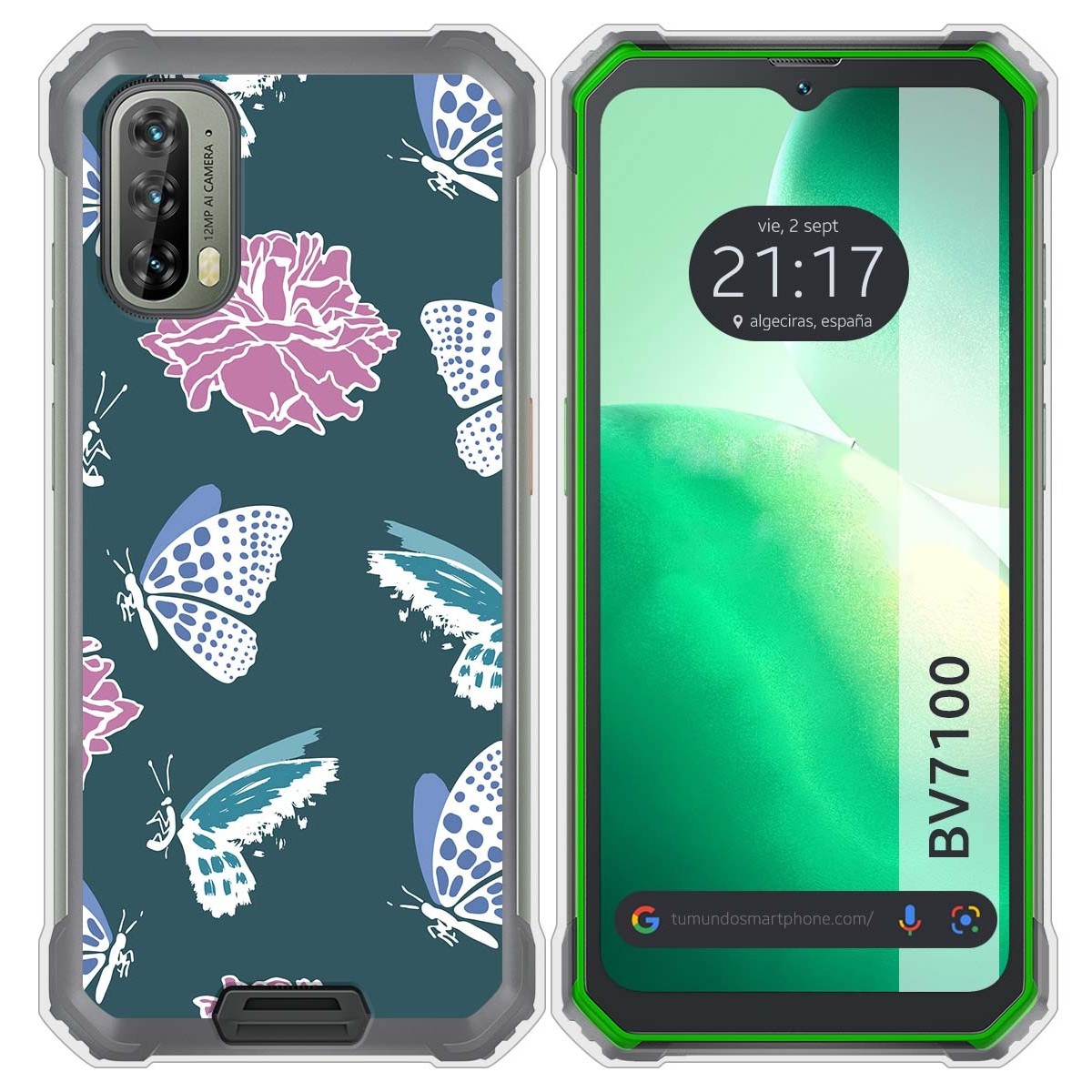 Funda Silicona Transparente para Blackview BV7100 diseño Flores 10 Dibujos