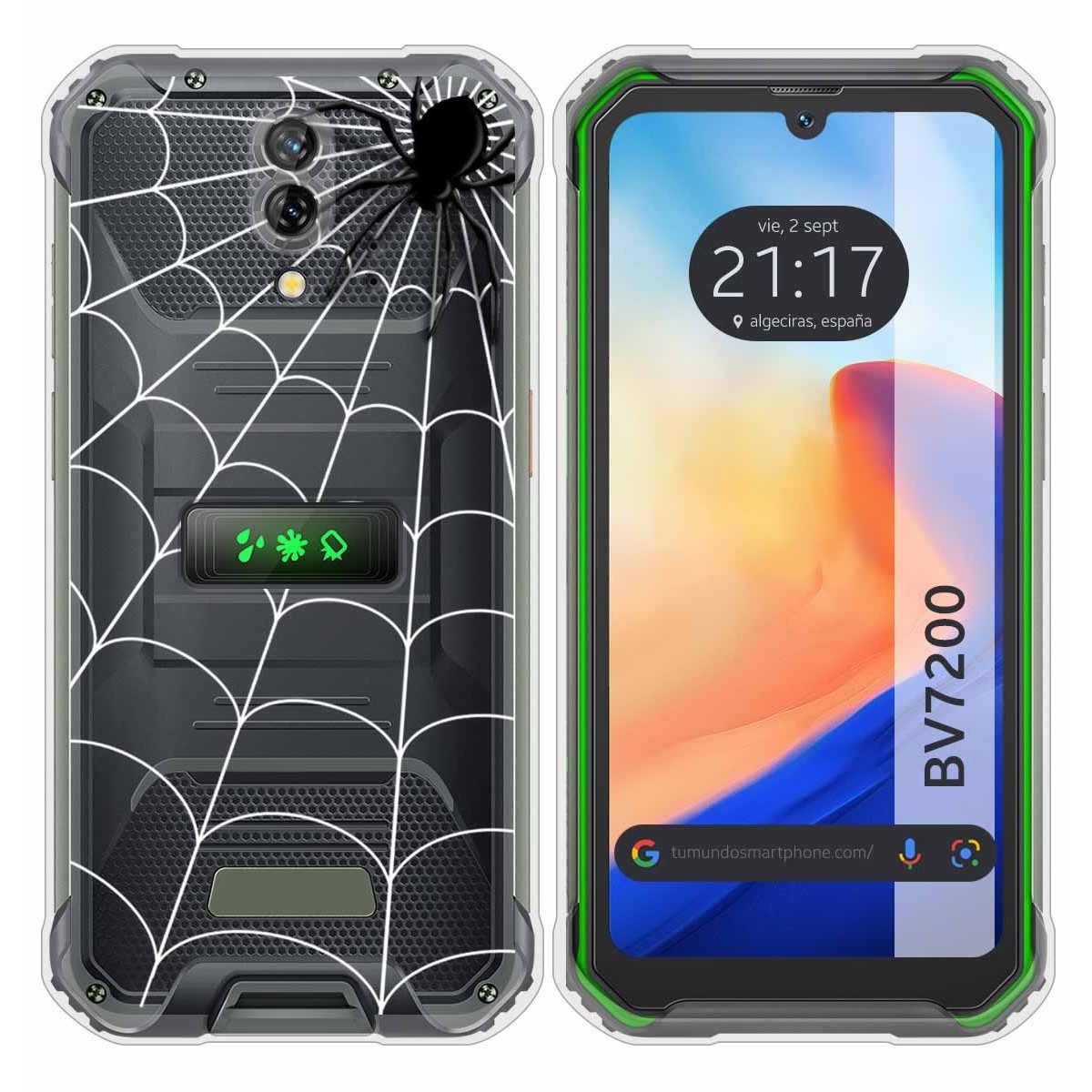 Funda Silicona Transparente para Blackview BV7200 diseño Araña Dibujos