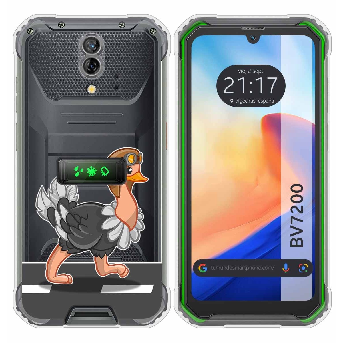 Funda Silicona Transparente para Blackview BV7200 diseño Avestruz Dibujos