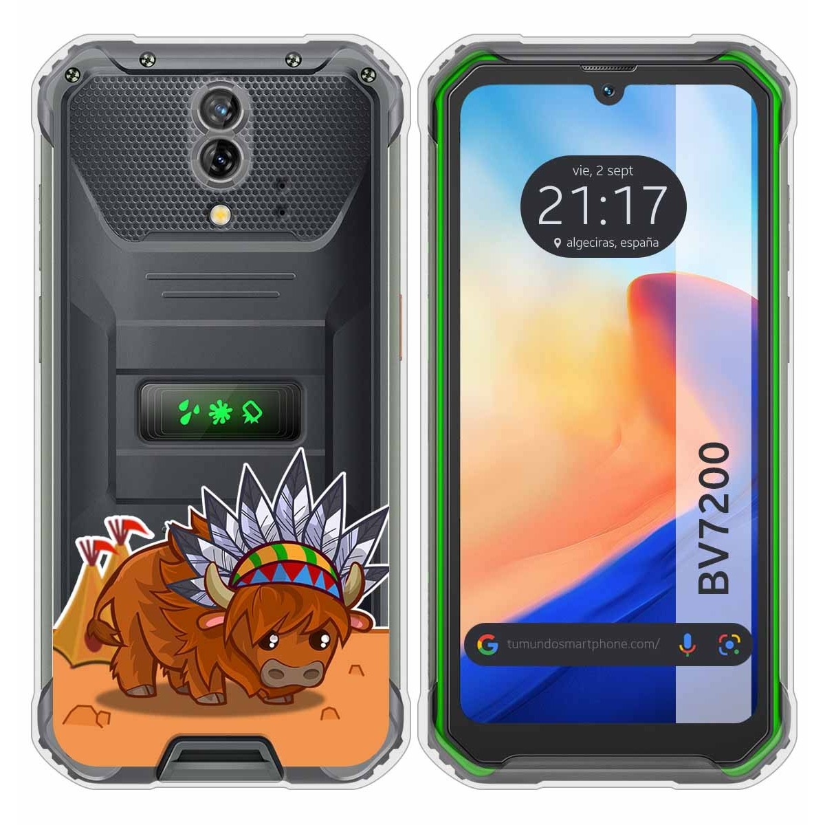 Funda Silicona Transparente para Blackview BV7200 diseño Bufalo Dibujos