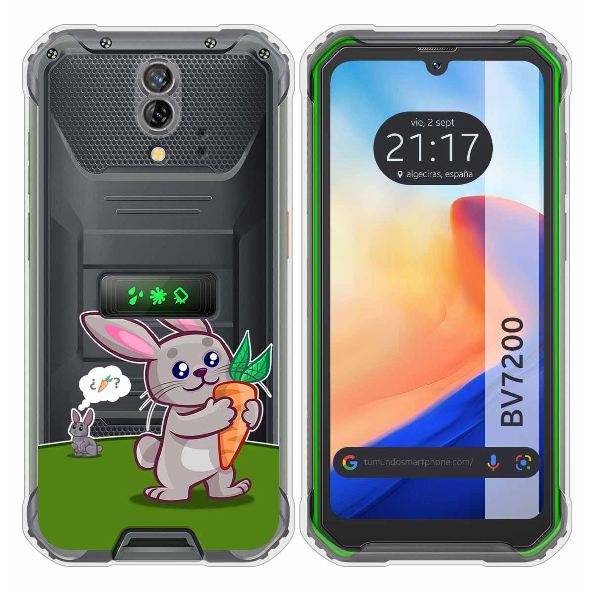 Funda Silicona Transparente para Blackview BV7200 diseño Conejo Dibujos