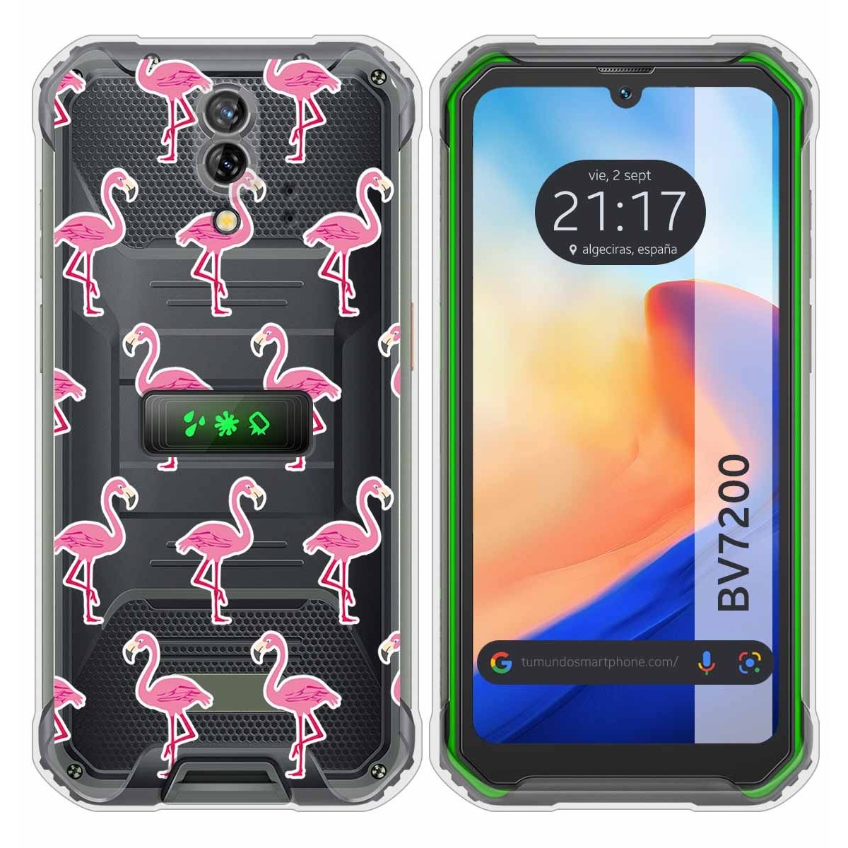 Funda Silicona Transparente para Blackview BV7200 diseño Flamenco Dibujos