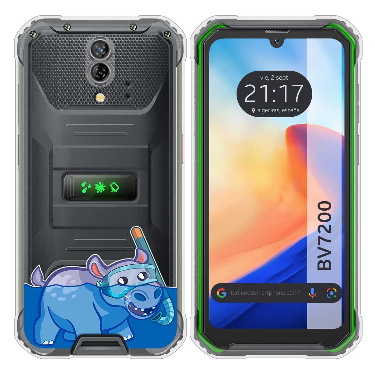 Funda Silicona Transparente para Blackview BV7200 diseño Hipo Dibujos