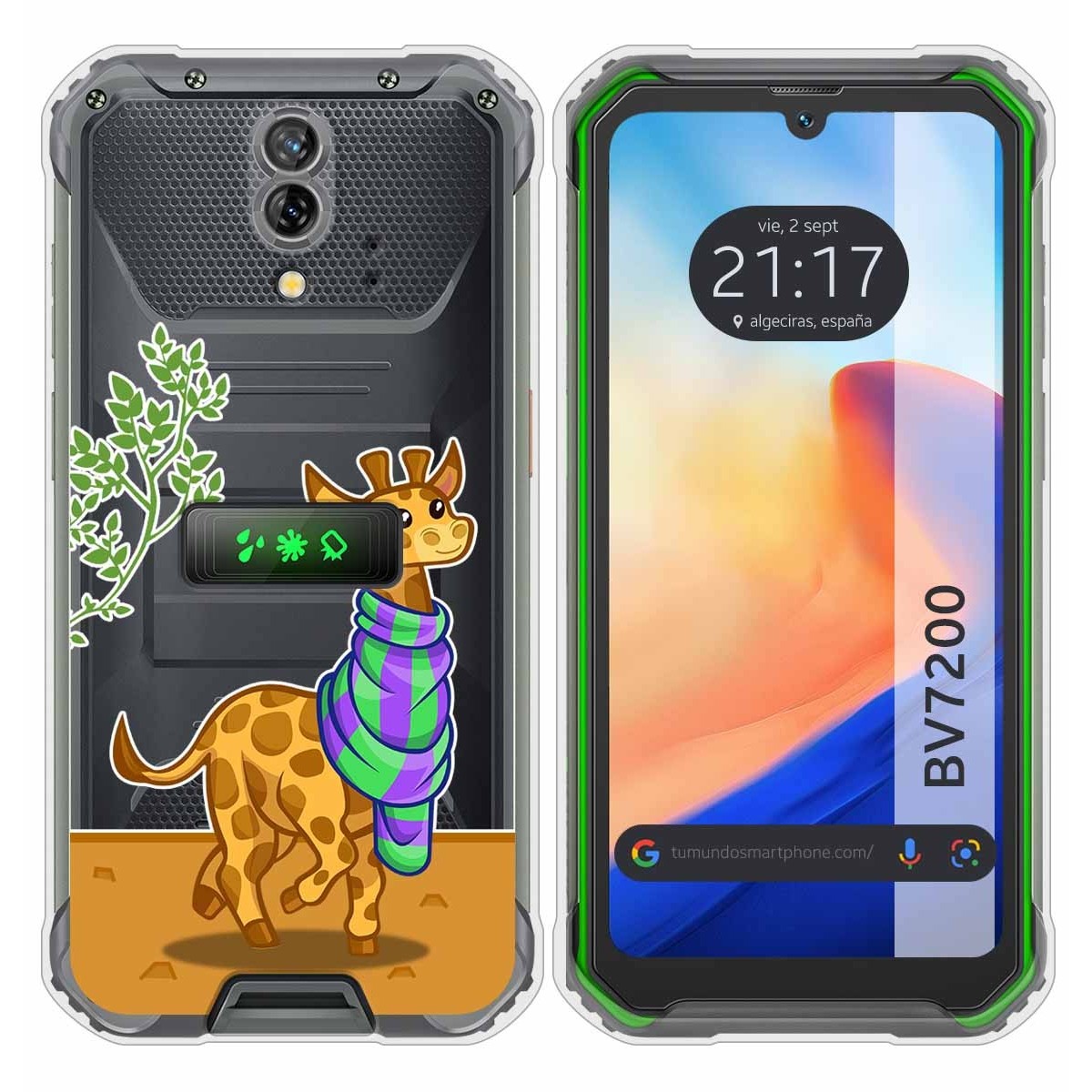 Funda Silicona Transparente para Blackview BV7200 diseño Jirafa Dibujos