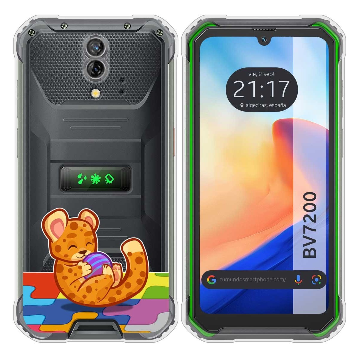 Funda Silicona Transparente para Blackview BV7200 diseño Leopardo Dibujos