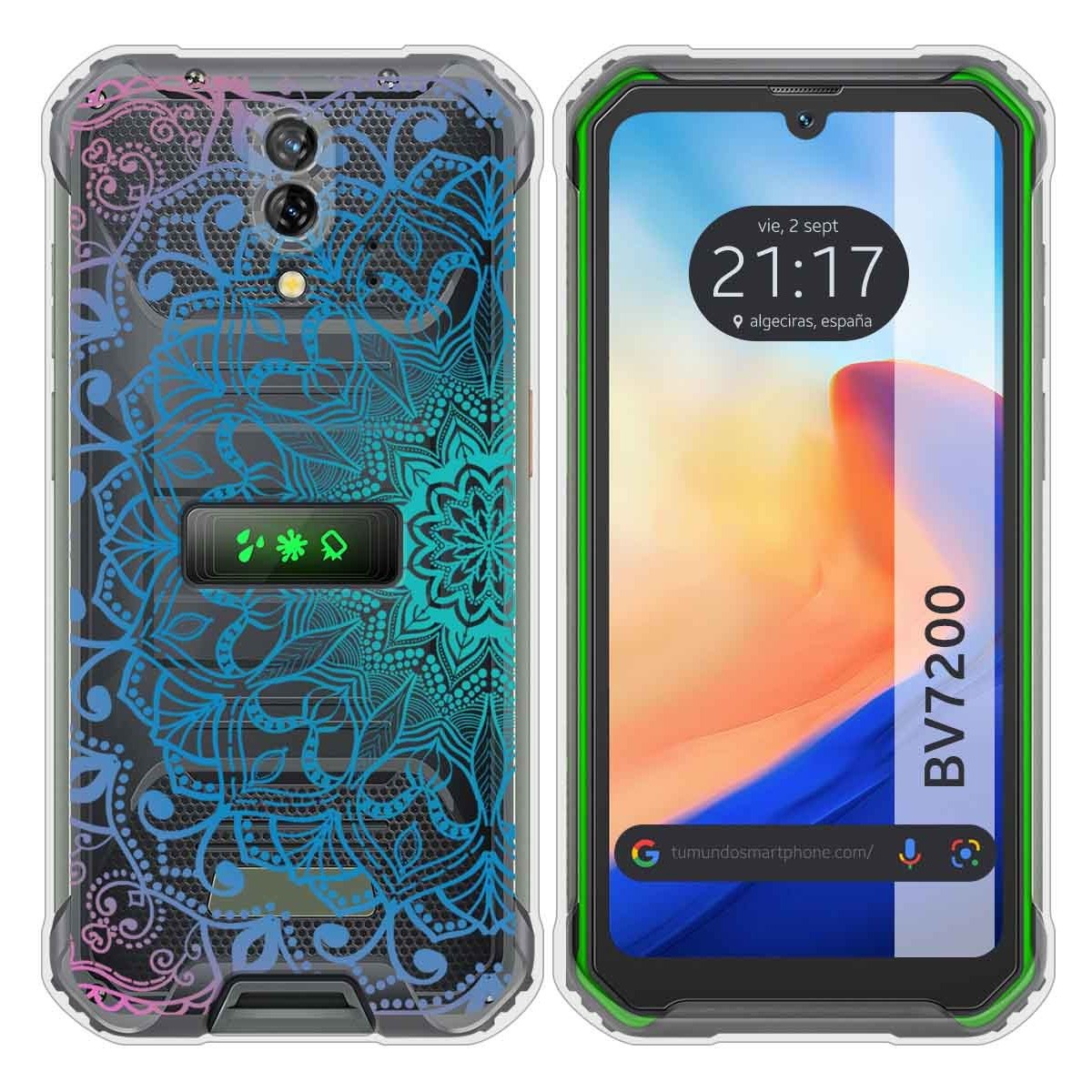 Funda Silicona Transparente para Blackview BV7200 diseño Mandala Dibujos
