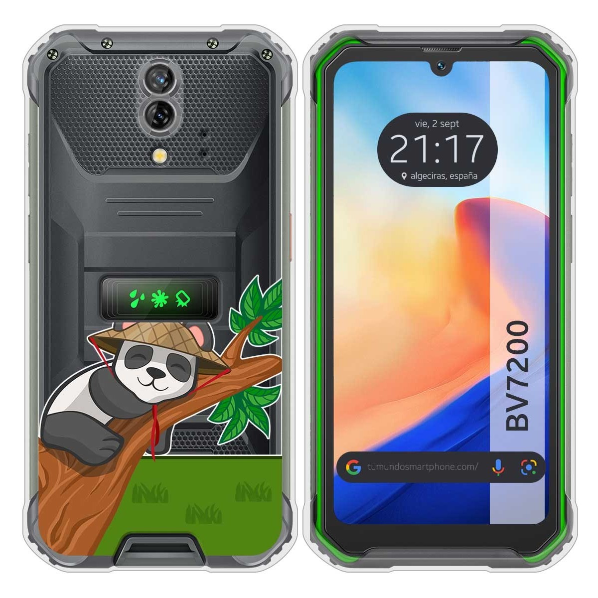 Funda Silicona Transparente para Blackview BV7200 diseño Panda Dibujos