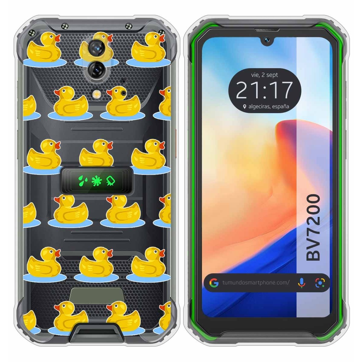 Funda Silicona Transparente para Blackview BV7200 diseño Pato Dibujos