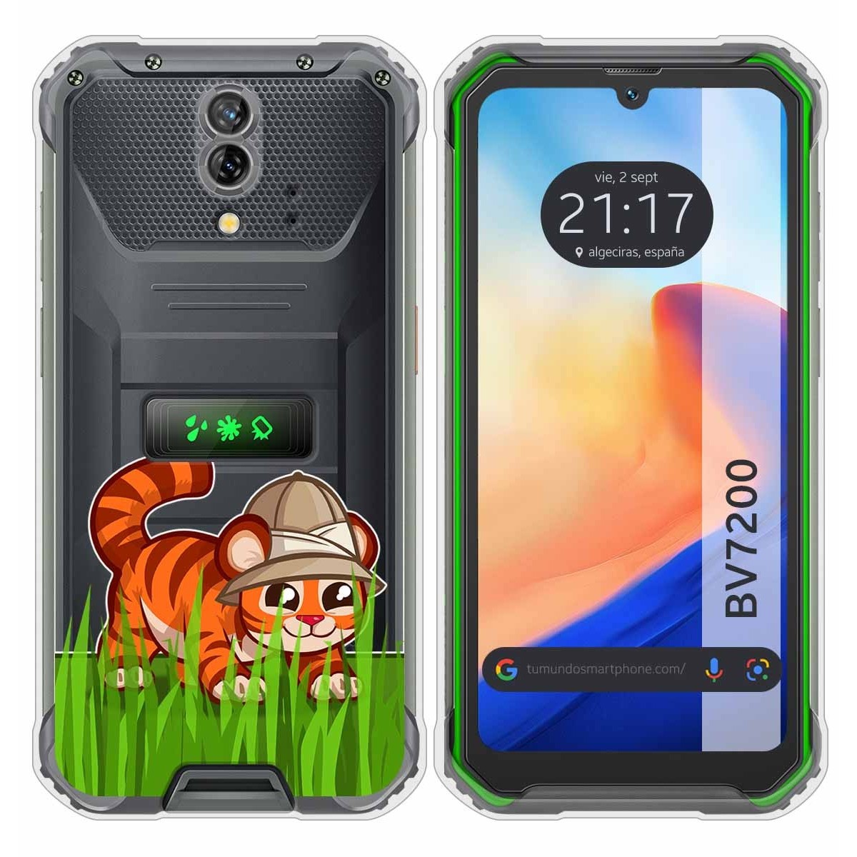 Funda Silicona Transparente para Blackview BV7200 diseño Tigre Dibujos