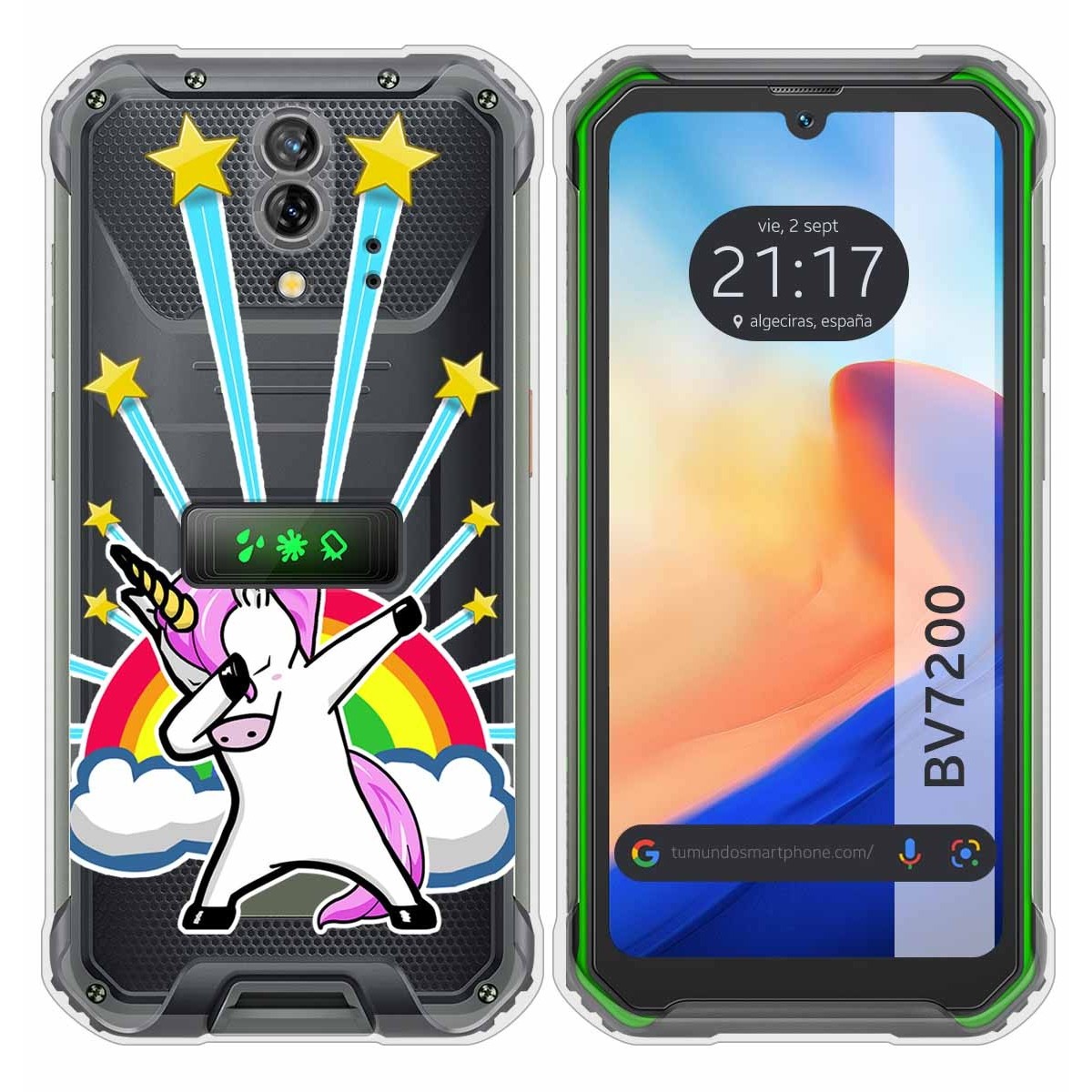 Funda Silicona Transparente para Blackview BV7200 diseño Unicornio Dibujos