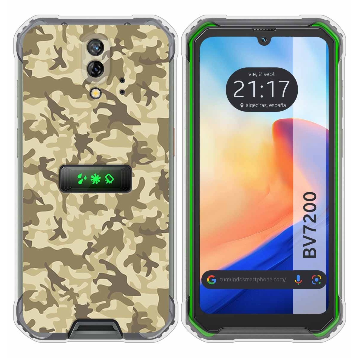 Funda Silicona para Blackview BV7200 diseño Sand Camuflaje Dibujos