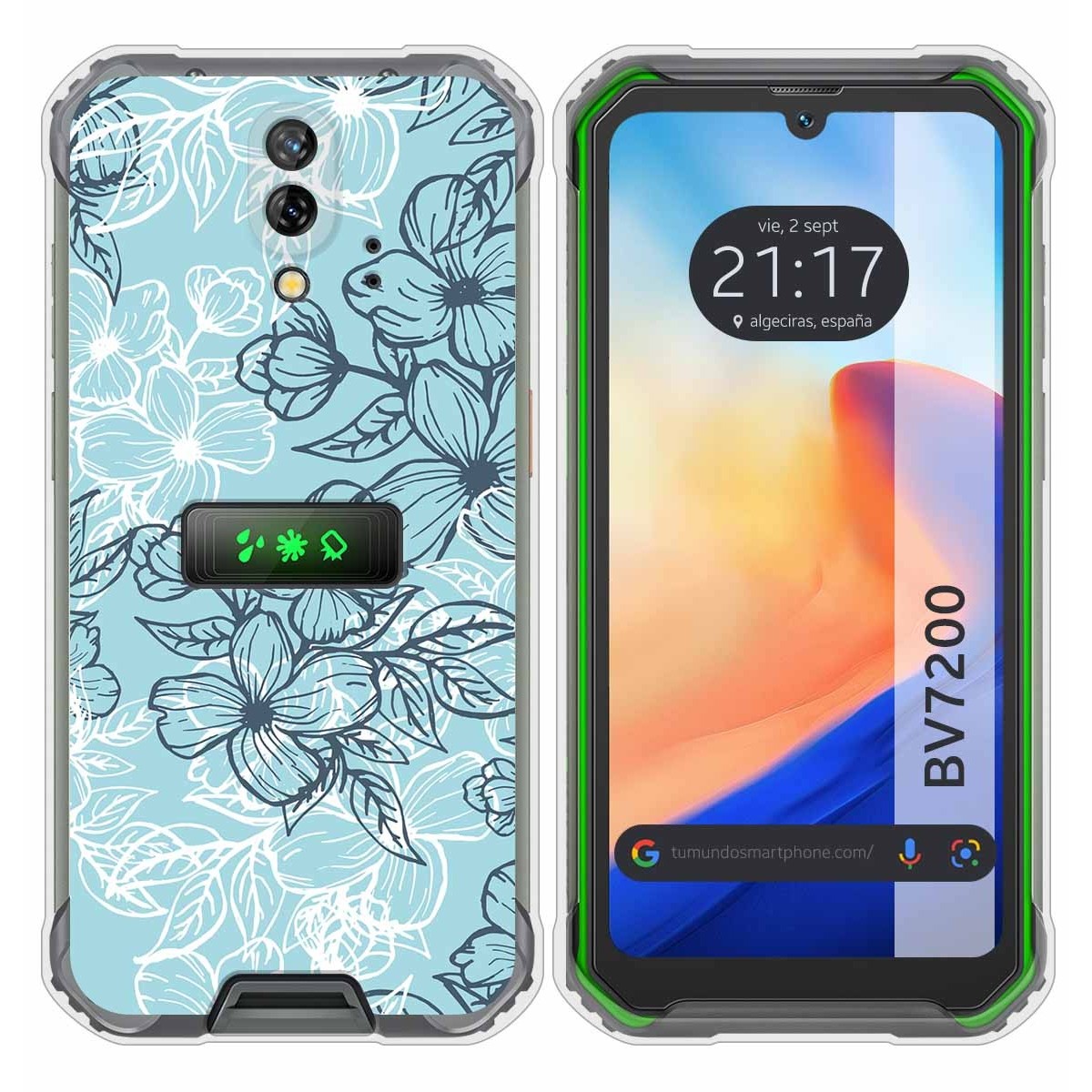 Funda Silicona Transparente para Blackview BV7200 diseño Flores 03 Dibujos