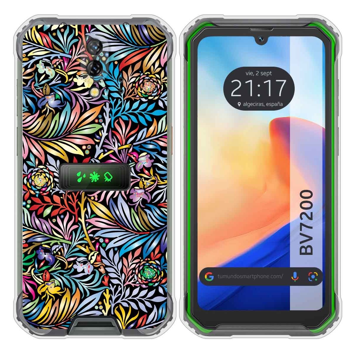 Funda Silicona Transparente para Blackview BV7200 diseño Flores 04 Dibujos