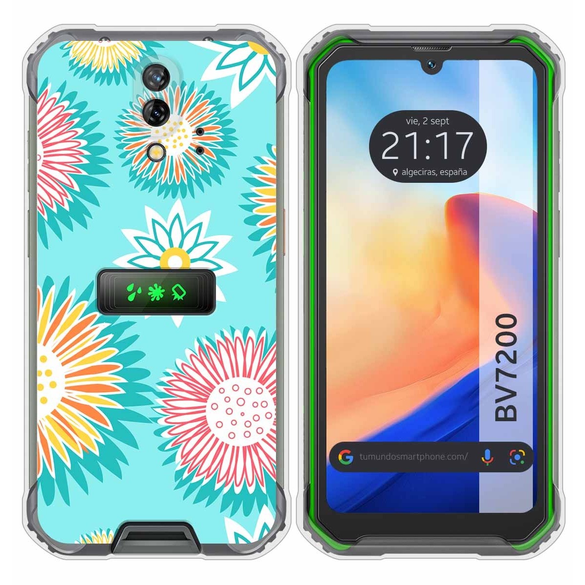 Funda Silicona Transparente para Blackview BV7200 diseño Flores 05 Dibujos
