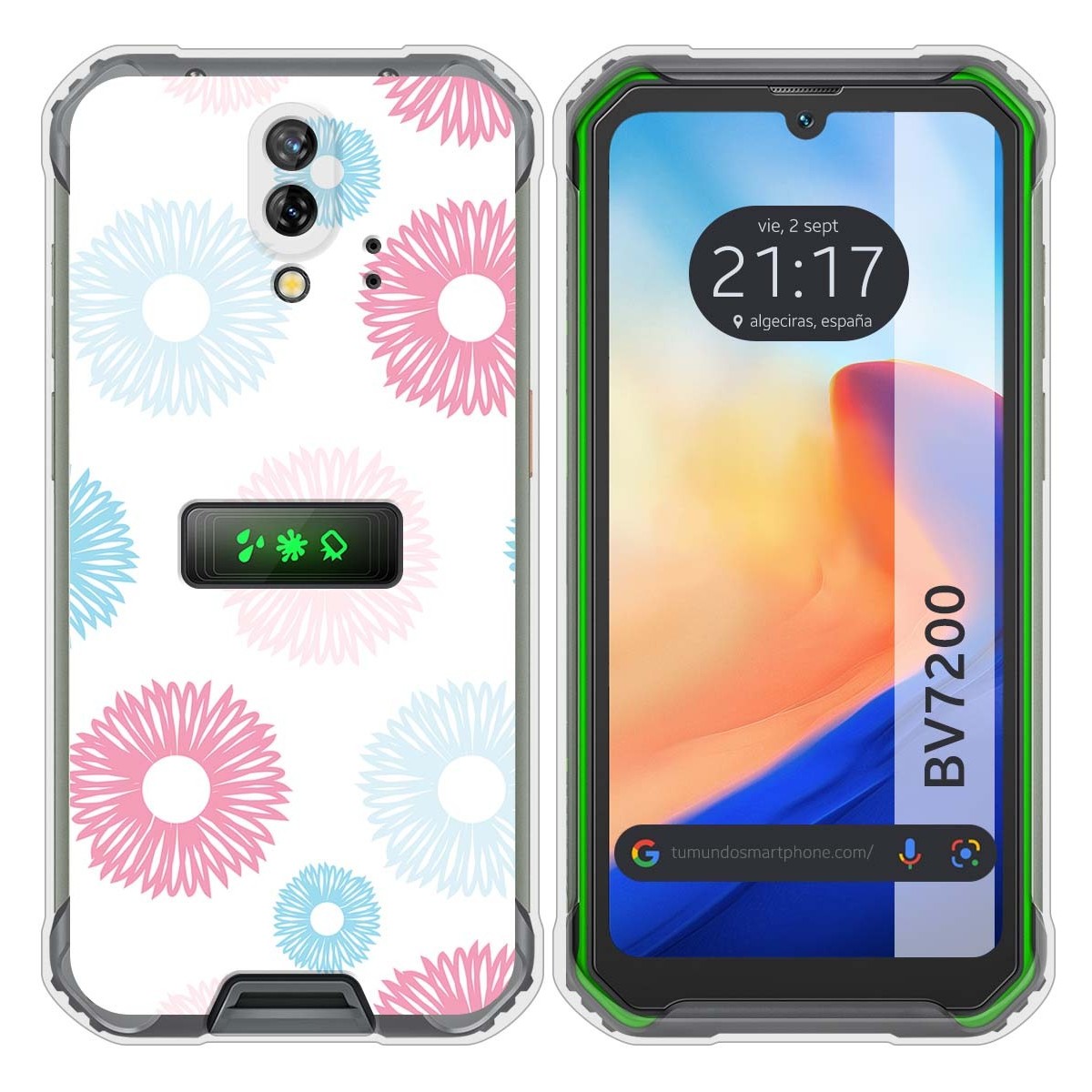 Funda Silicona Transparente para Blackview BV7200 diseño Flores 06 Dibujos