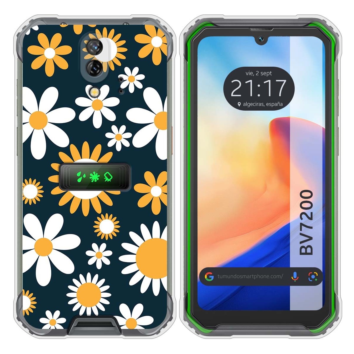 Funda Silicona Transparente para Blackview BV7200 diseño Flores 08 Dibujos