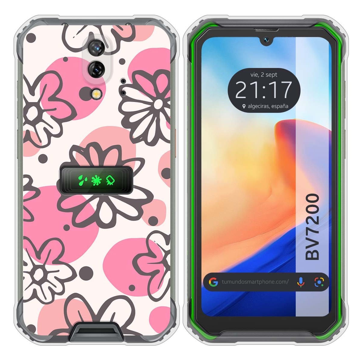 Funda Silicona Transparente para Blackview BV7200 diseño Flores 09 Dibujos