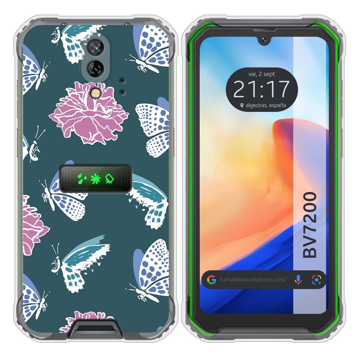 Funda Silicona Transparente para Blackview BV7200 diseño Flores 10 Dibujos