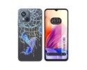 Funda Silicona Transparente para Blackview Oscal C80 diseño Plumas Dibujos