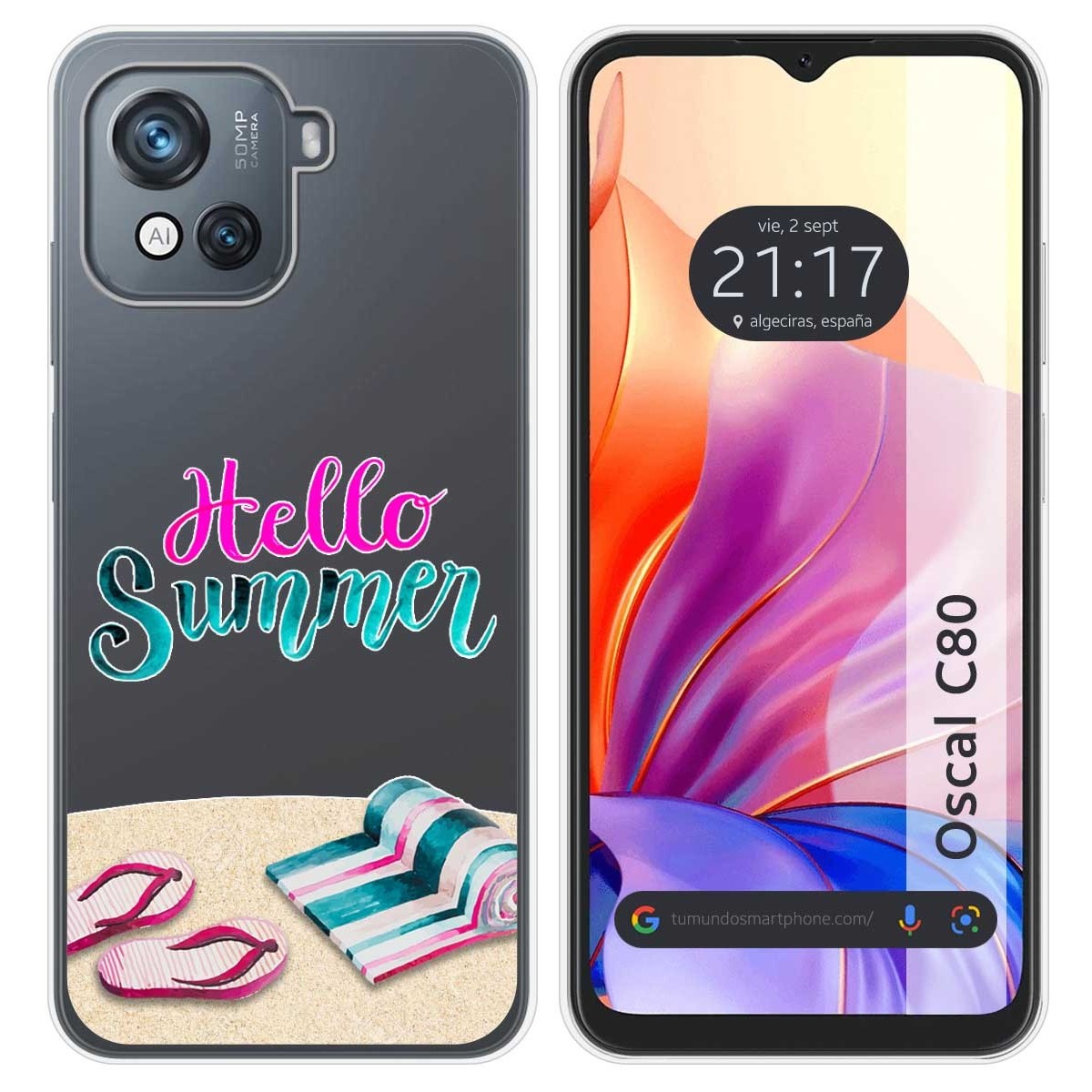 Funda Silicona Transparente para Blackview Oscal C80 diseño Summer Dibujos