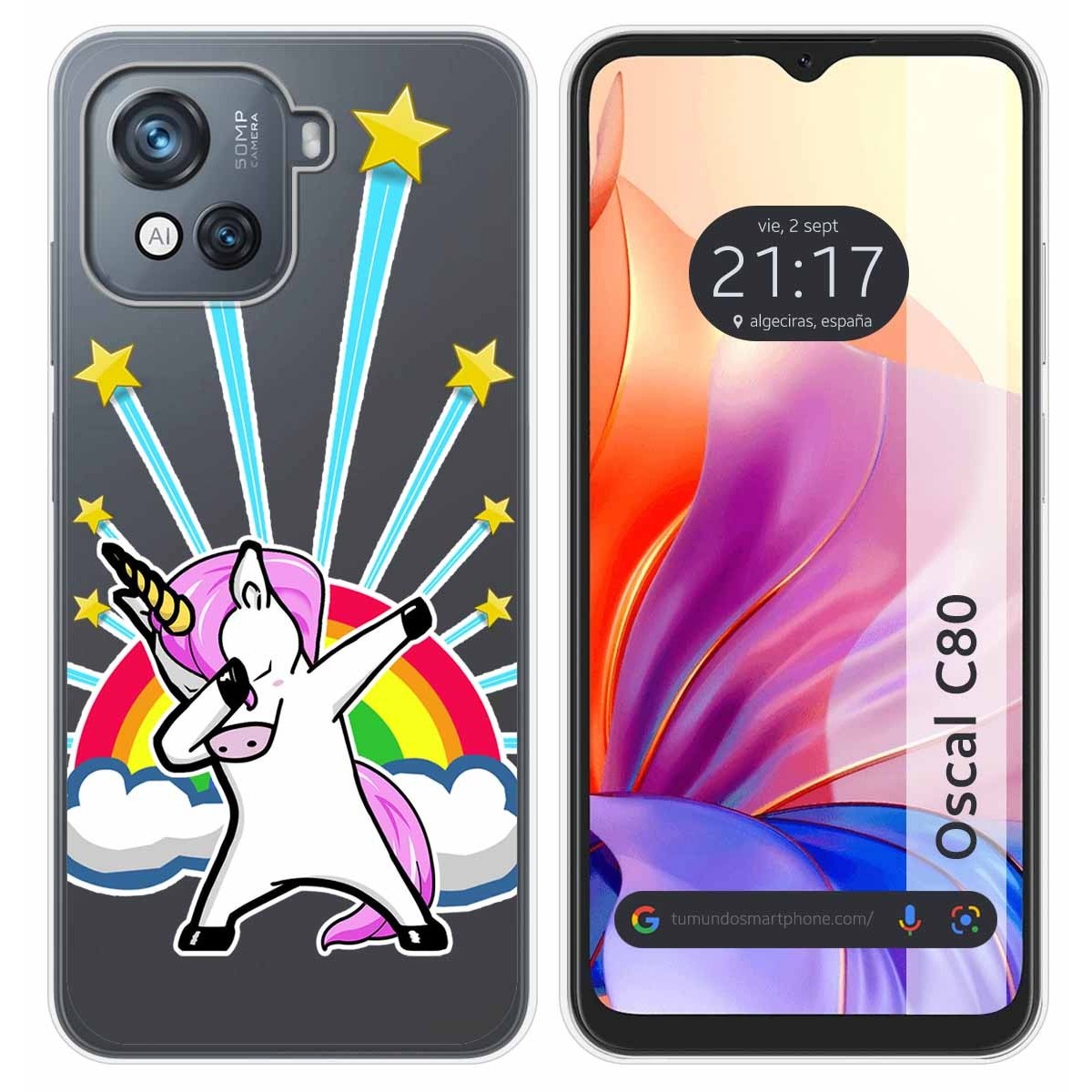 Funda Silicona Transparente para Blackview Oscal C80 diseño Unicornio Dibujos