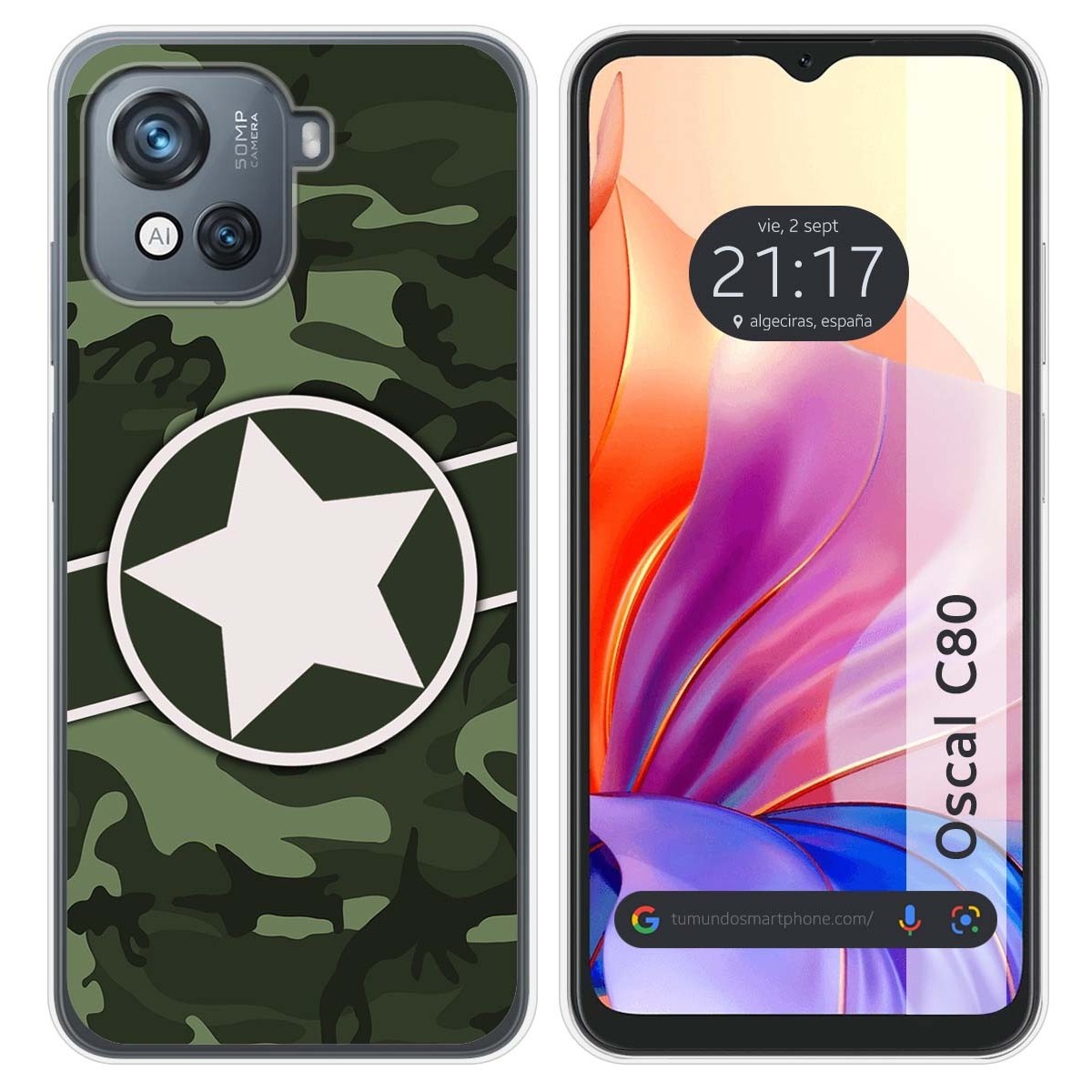 Funda Silicona para Blackview Oscal C80 diseño Camuflaje 01 Dibujos