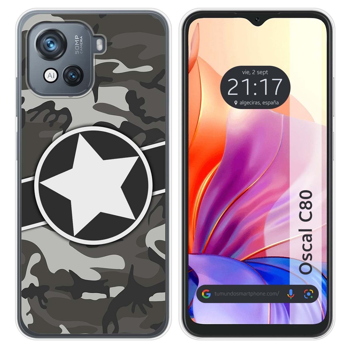 Funda Silicona para Blackview Oscal C80 diseño Camuflaje 02 Dibujos