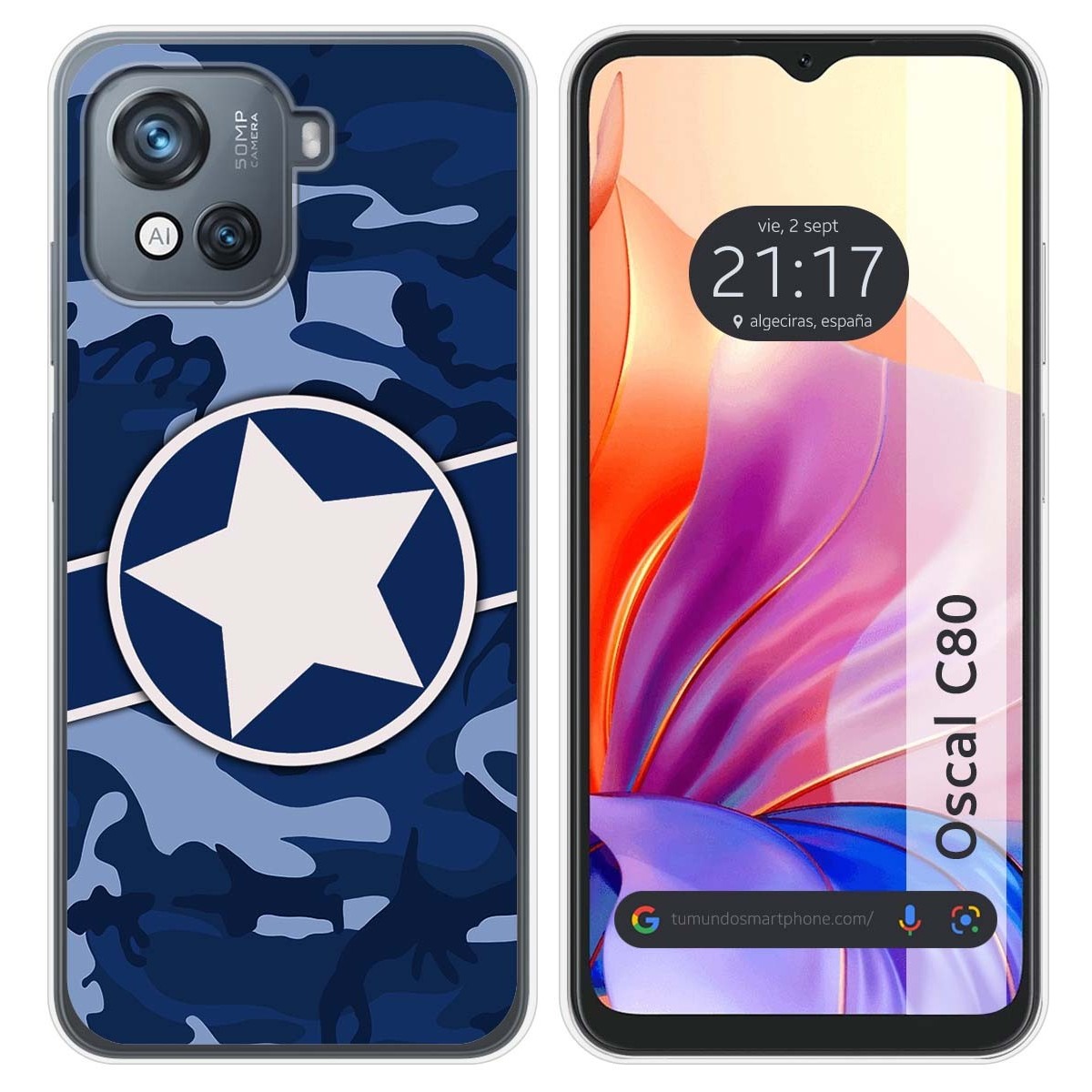 Funda Silicona para Blackview Oscal C80 diseño Camuflaje 03 Dibujos