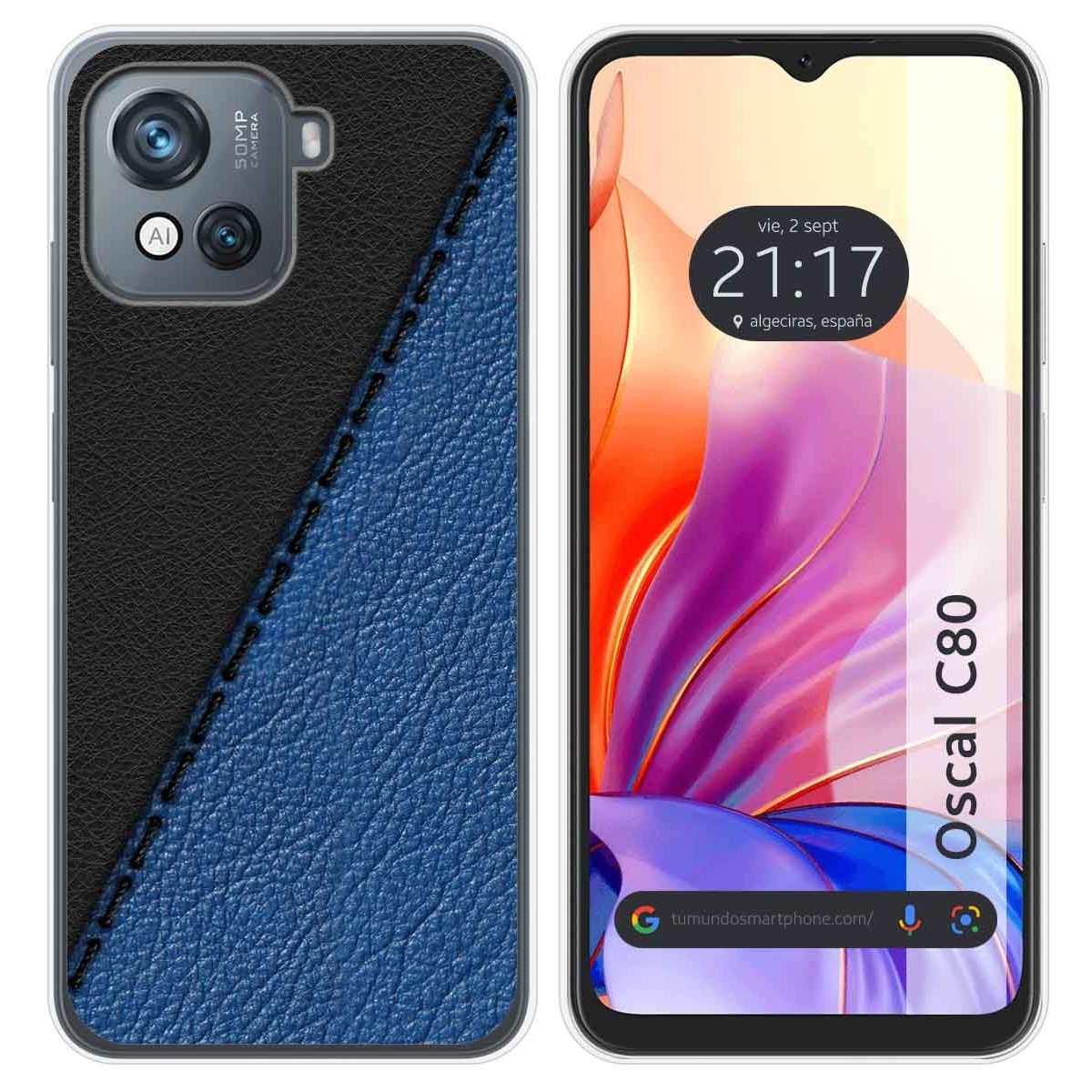 Funda Silicona para Blackview Oscal C80 diseño Cuero 02 Dibujos