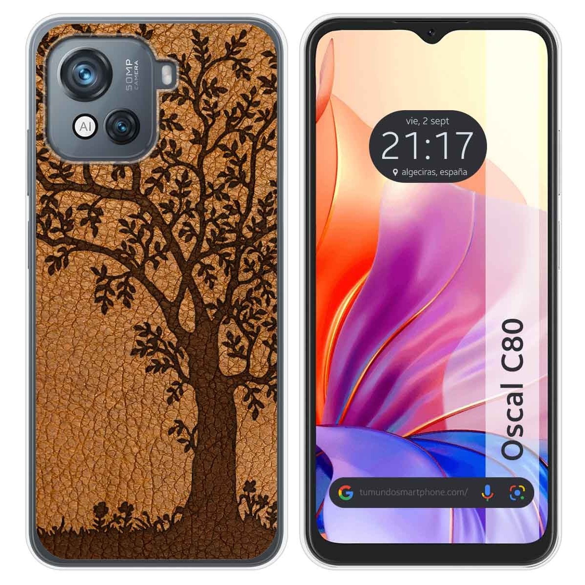 Funda Silicona para Blackview Oscal C80 diseño Cuero 03 Dibujos