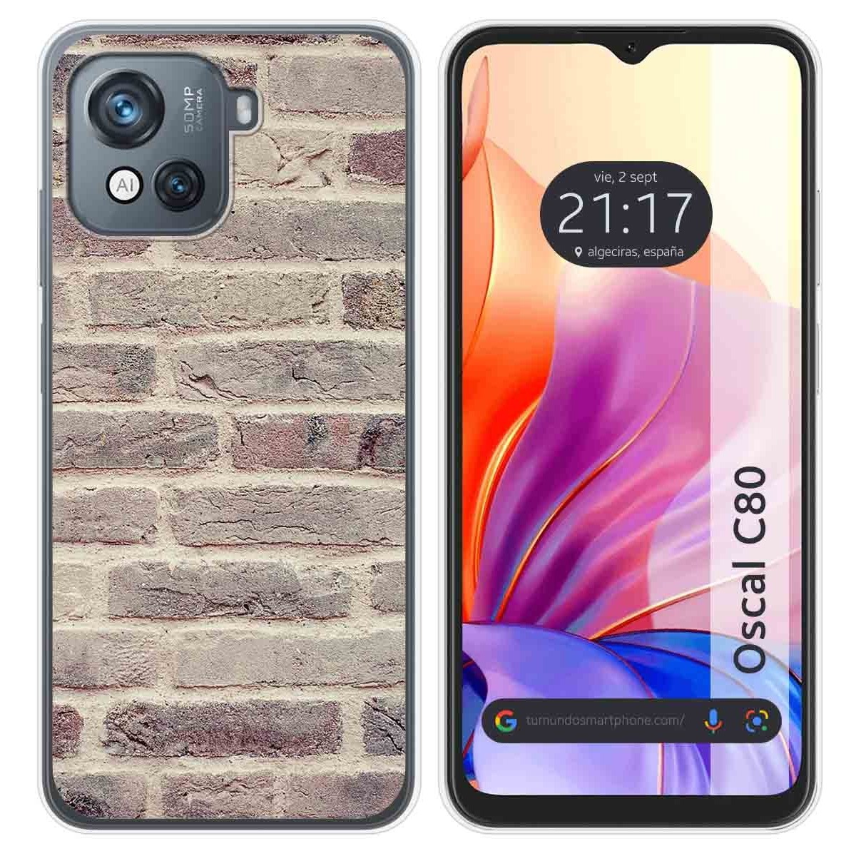 Funda Silicona para Blackview Oscal C80 diseño Ladrillo 01 Dibujos