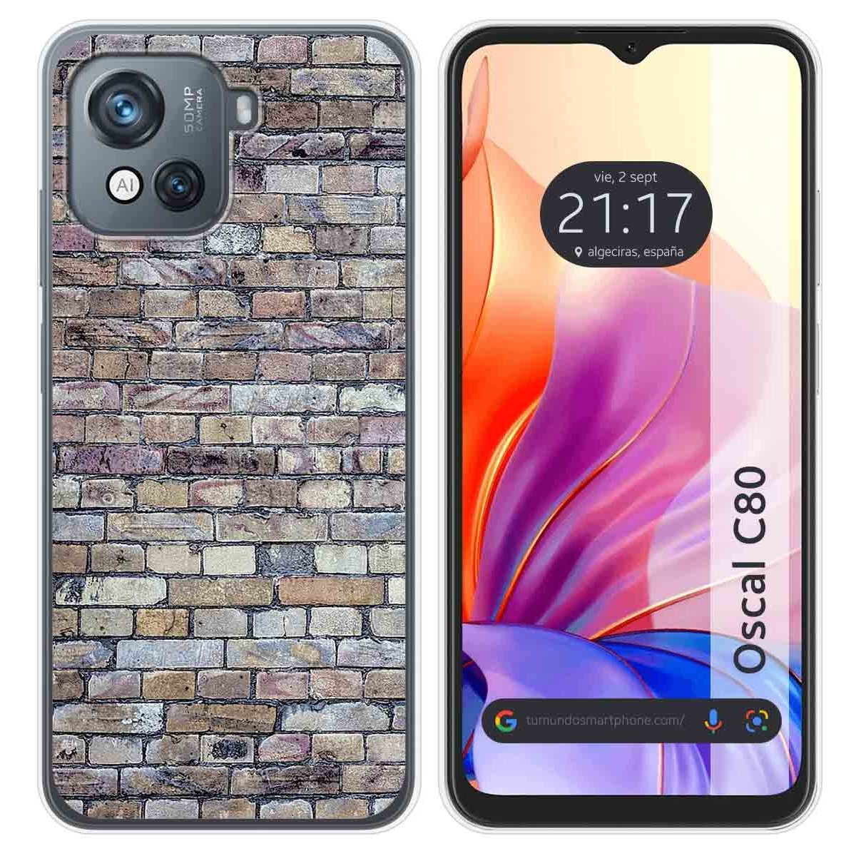 Funda Silicona para Blackview Oscal C80 diseño Ladrillo 02 Dibujos