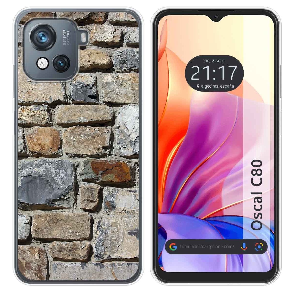 Funda Silicona para Blackview Oscal C80 diseño Ladrillo 03 Dibujos