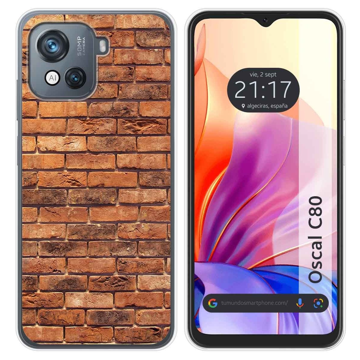 Funda Silicona para Blackview Oscal C80 diseño Ladrillo 04 Dibujos