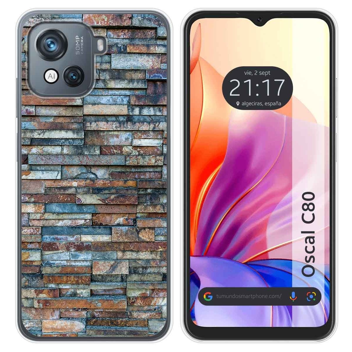 Funda Silicona para Blackview Oscal C80 diseño Ladrillo 05 Dibujos