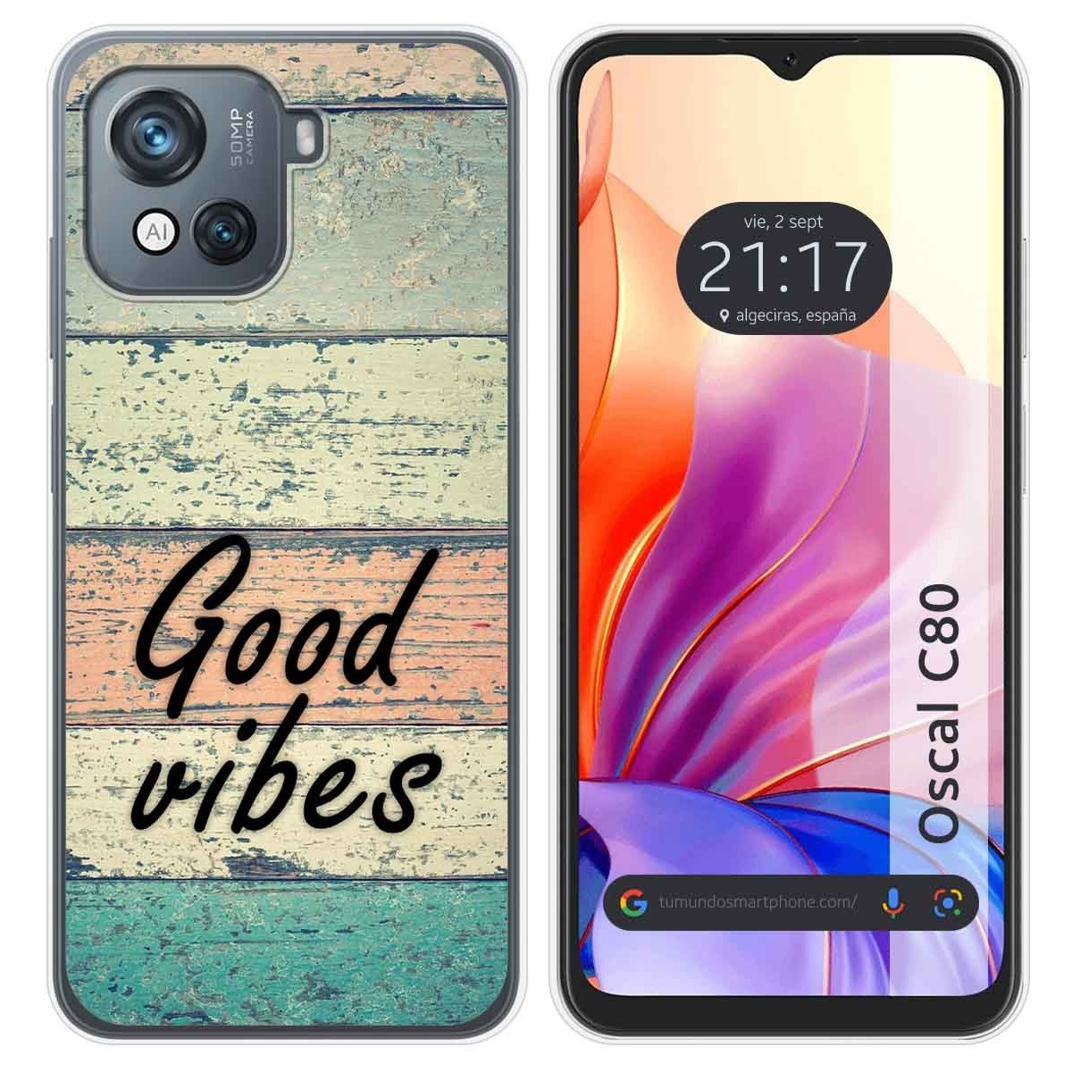 Funda Silicona para Blackview Oscal C80 diseño Madera 01 Dibujos