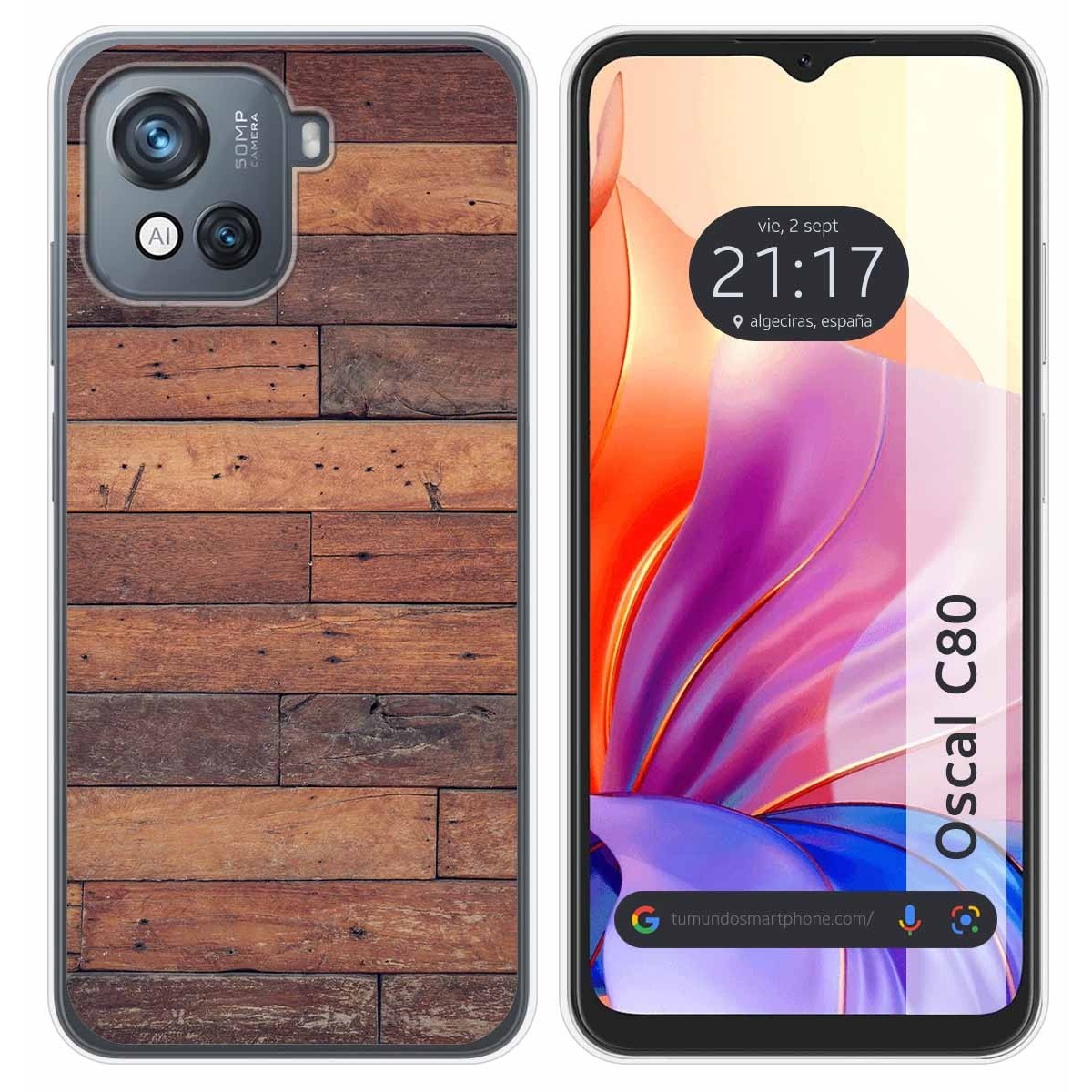 Funda Silicona para Blackview Oscal C80 diseño Madera 03 Dibujos
