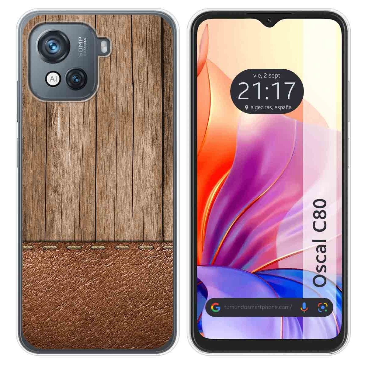 Funda Silicona para Blackview Oscal C80 diseño Madera 09 Dibujos