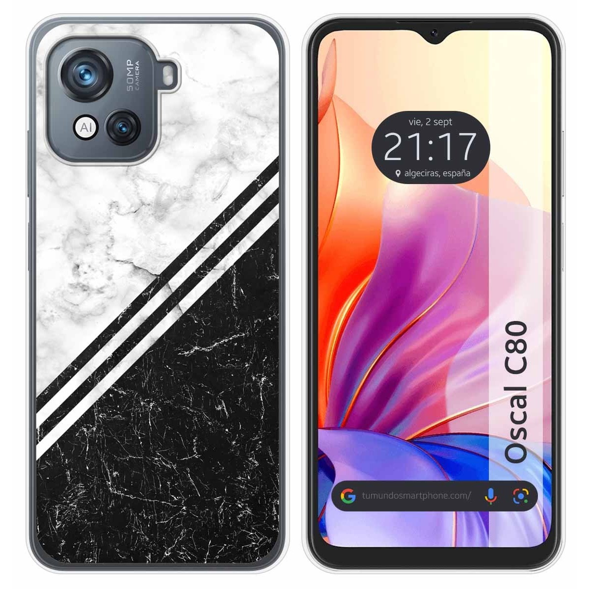 Funda Silicona para Blackview Oscal C80 diseño Mármol 01 Dibujos