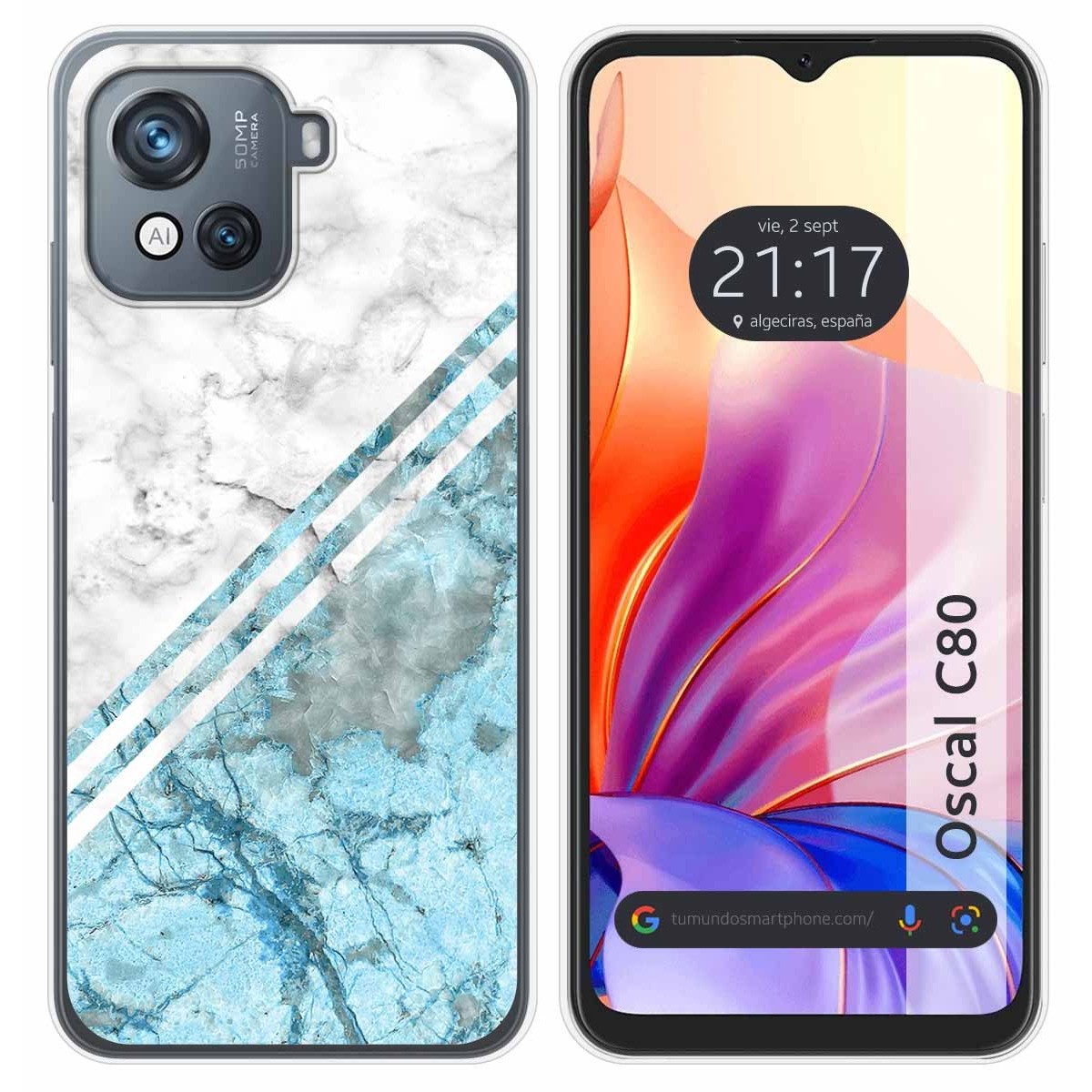 Funda Silicona para Blackview Oscal C80 diseño Mármol 02 Dibujos
