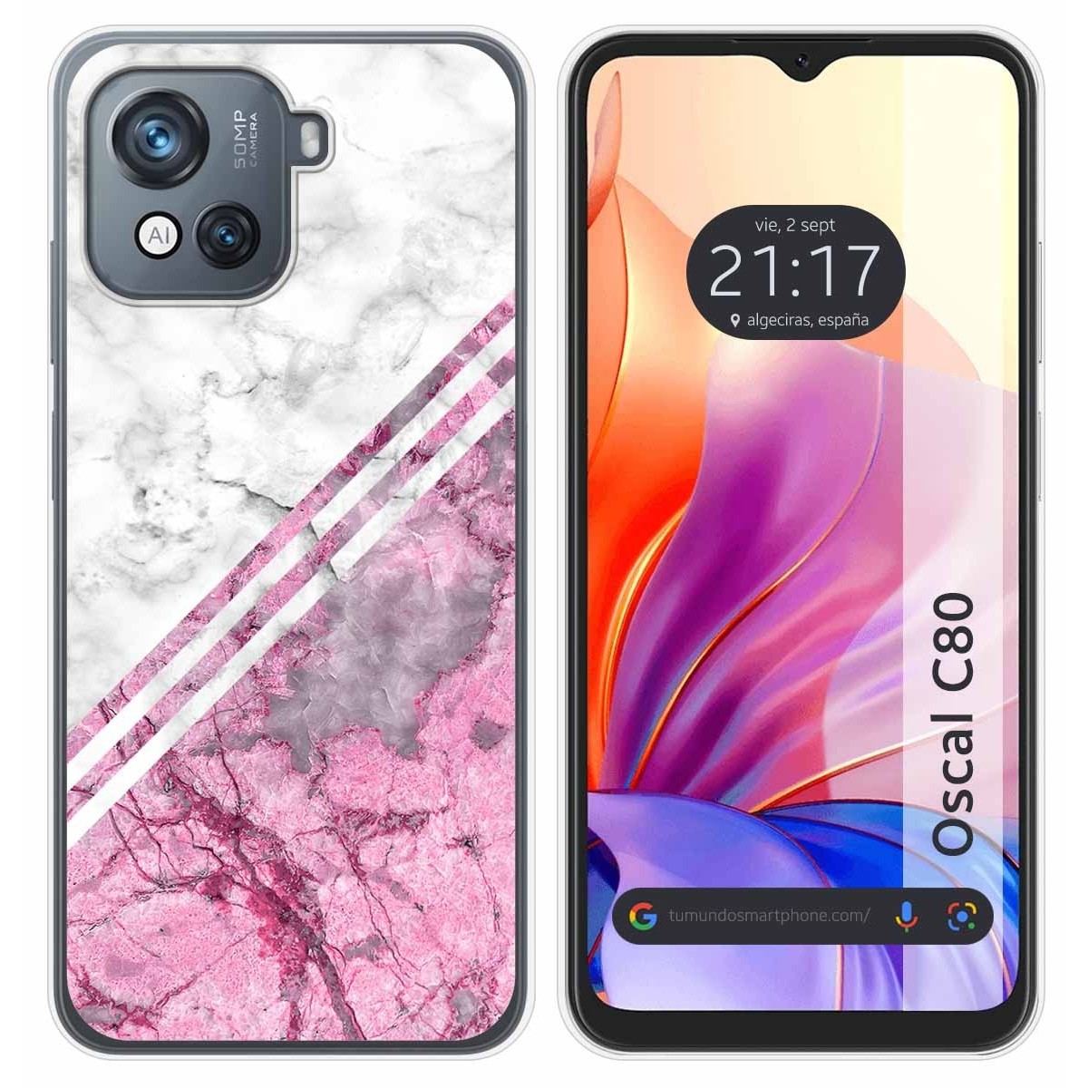 Funda Silicona para Blackview Oscal C80 diseño Mármol 03 Dibujos