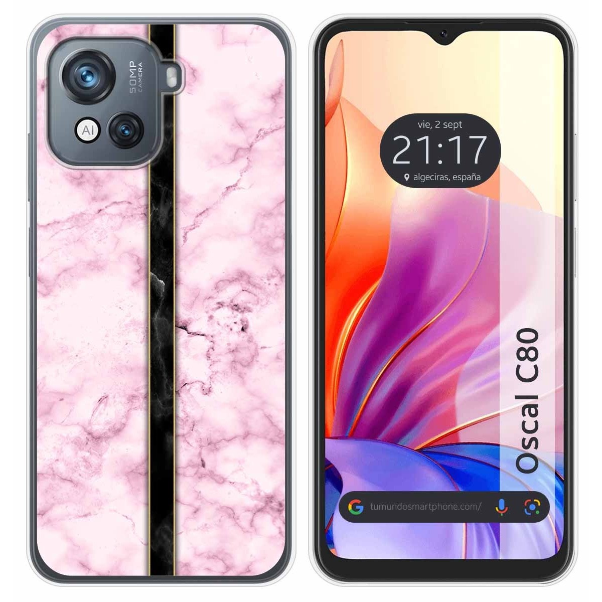 Funda Silicona para Blackview Oscal C80 diseño Mármol 04 Dibujos
