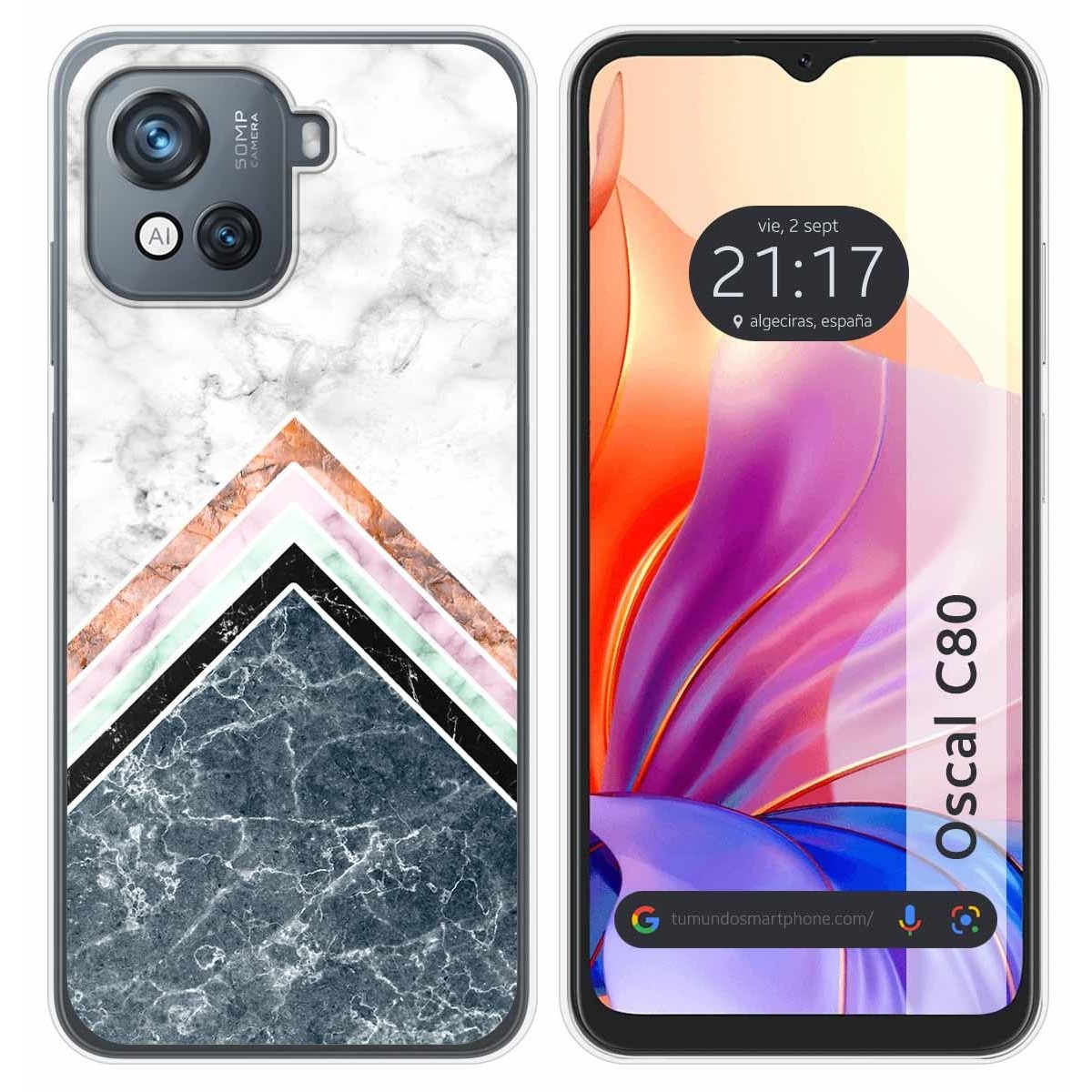 Funda Silicona para Blackview Oscal C80 diseño Mármol 05 Dibujos