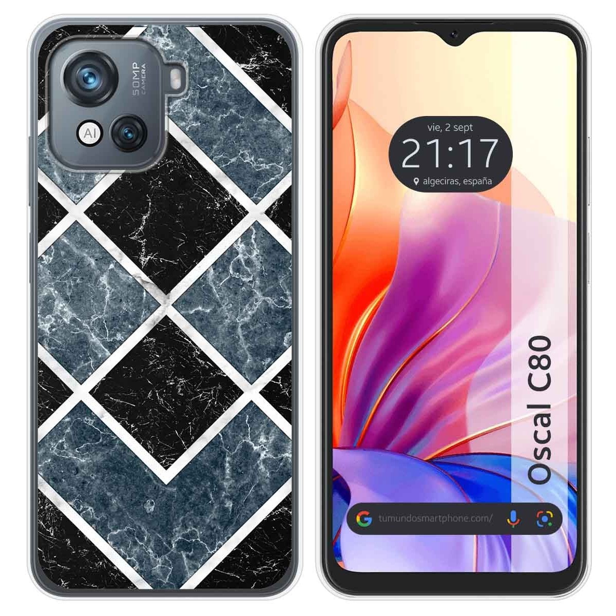 Funda Silicona para Blackview Oscal C80 diseño Mármol 06 Dibujos